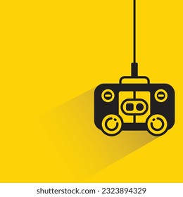 game joystick with shadow on yellow background