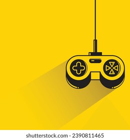 game joystick with shadow on yellow background