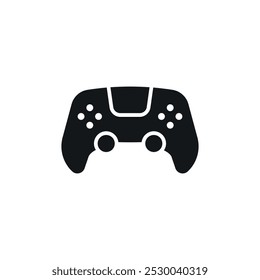 Game joystick simple glyph icon. Vector solid isolated black illustration.