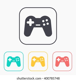 game joystick vector color icon set 