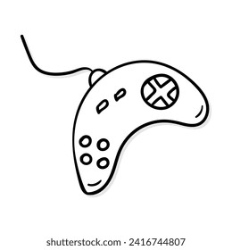 Game Joystick Vektorsymbol im Doodle-Stil. Symbol in einfachem Design. Cartoon-Objekt, handgezeichnet einzeln auf weißem Hintergrund.