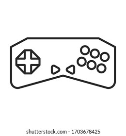 Game of joystick vector icon.Outline vector icon isolated on white background game of joystick.