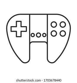 Game of joystick vector icon.Outline vector icon isolated on white background game of joystick.