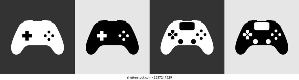 Game joystick vector illustration, simple icon with control buttons, designed for gamer and computer use, joy-themed symbol for design, blank white background, ideal for gaming assets