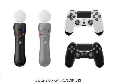 A game joystick in a vector on a white background.Gamepad for a game console vector illustration.