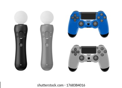 A game joystick in a vector on a white background.Gamepad for a game console vector illustration.
