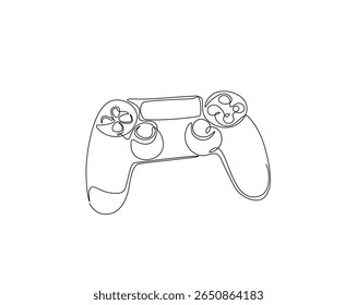 Game Joysticks  outline drawing illustration. one continuous line drawing of Game console controler.