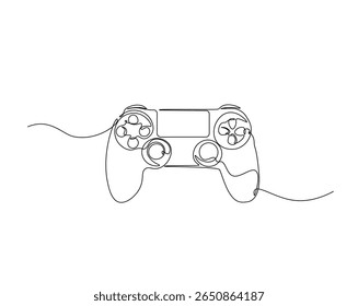 Game Joysticks  outline drawing illustration. one continuous line drawing of Game console controler.