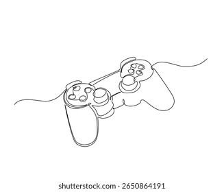 Game Joysticks  outline drawing illustration. one continuous line drawing of Game console controler.