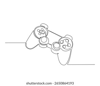 Game Joysticks  outline drawing illustration. one continuous line drawing of Game console controler.