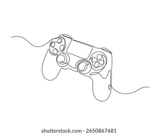 Game Joysticks  outline drawing illustration. one continuous line drawing of Game console controler.