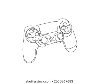 Game Joysticks  outline drawing illustration. one continuous line drawing of Game console controler.
