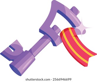 Game key asset vector illustration