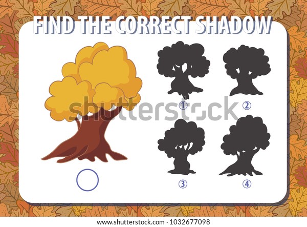 Find the tree. Игра тени дерево дуб для детей.