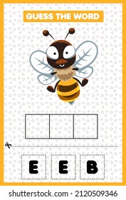 Game for kids guess the word Bee
