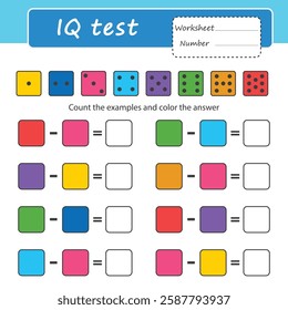 Game for kids. Learning to count to ten. Game for developing logic and attentiveness. Printable worksheet. Vector illustration