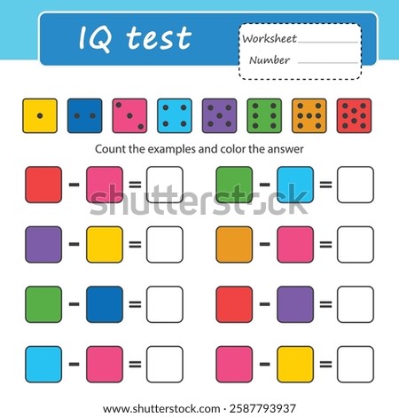 Game for kids. Learning to count to ten. Game for developing logic and attentiveness. Printable worksheet. Vector illustration