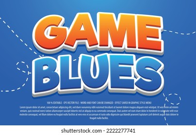 Plantilla de efecto de texto para niños de juegos con estilo 3d para logotipo y marca comercial