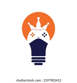 Game King Bulb Form Konzept Logo Icon Design. Vorlage für das Symbol für Game Croystick-Symbol
