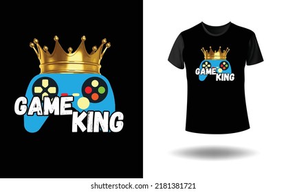 Game King T-Shirt-Design, Vektorgrafik