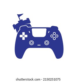 Game king vector logo design. Game console and fort icon vector design.	