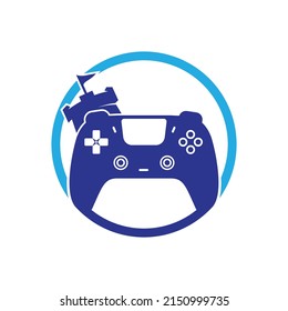 Game king vector logo design. Game console and fort icon vector design.	
