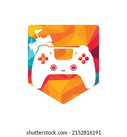 Game king vector logo design. Game console and fort icon vector design.	