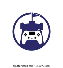 Game king vector logo design. Game console and fort icon vector design.	