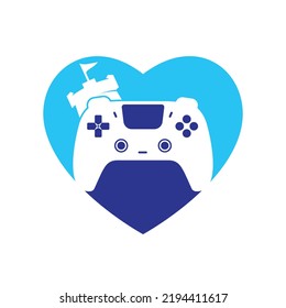 Game king vector logo design. Game console and fort icon vector design.	