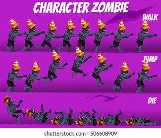 Game Kits Adventure (Character Sprite Zombie Man with The Helmet)