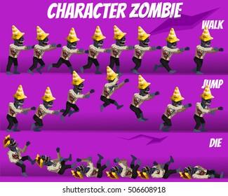 Game Kits Adventure (Character Sprite Zombie Man with The Helmet)