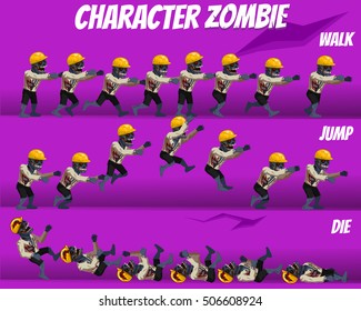 Game Kits Adventure (Character Sprite Zombie Man with The Helmet)