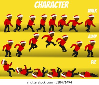 Game Kits Adventure (Character Sprite Man with Santa Hat)