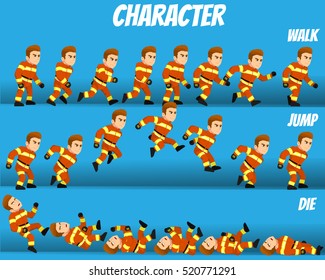 Game Kits Adventure (Character Sprite Fireman)