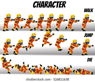 Game Kits Adventure (Character Sprite Zombie Fireman)