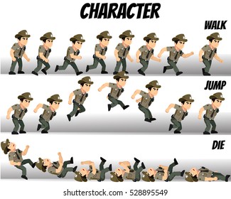 Game Kits Adventure (Character Sprite Soldier Police)