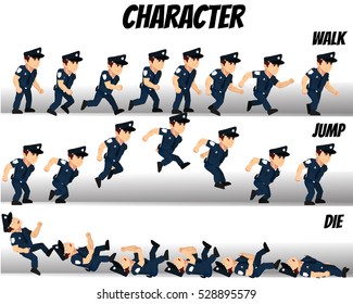 Game Kits Adventure (Character Sprite Soldier Police)