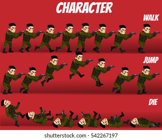 Game Kits Adventure (Character Sprite Soldier With gun)