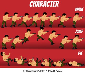 Game Kits Adventure (Character Sprite Soldier With gun)