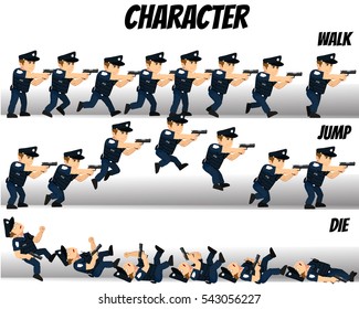 Game Kits Adventure (Character Sprite Police with gun)
