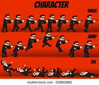 Game Kits Adventure (Character Sprite Man with Gun)
