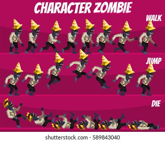 Game Kits Adventure (Character Sprite Zombie Man with The Helmet)
