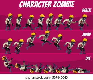 Game Kits Adventure (Character Sprite Zombie Man with The Helmet)