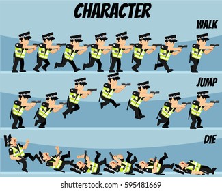 Game Kits Adventure (Character Sprite Soldier Traffic Police with gun)