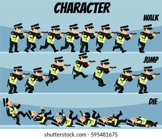 Game Kits Adventure (Character Sprite Soldier Traffic Police with gun)