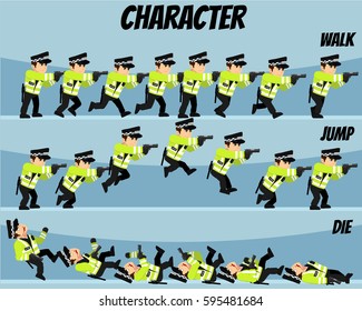 Game Kits Adventure (Character Sprite Soldier Traffic Police with gun)