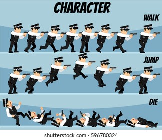 Game Kits Adventure (Character Sprite Police with gun)
