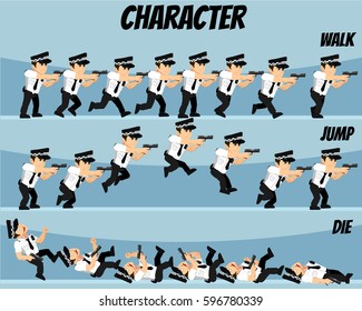 Game Kits Adventure (Character Sprite Police with gun)

