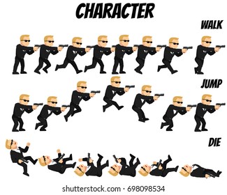 Game Kits Adventure (Character Sprite Man with Gun)