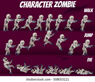 Game Kits Adventure Design (Character Sprite Mummy Zombie)